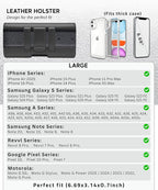 Leather Phone Holster for Men & Women, Horizontal Cell Phone Case - Image 5
