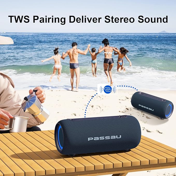 Passau Portable Bluetooth Speakers 40W Peak Loud Stereo Sound, Passive - Image 5