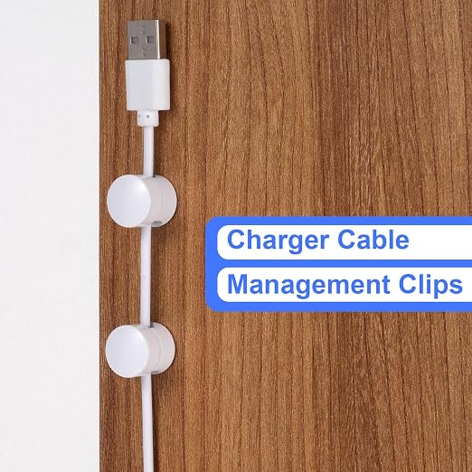 2 Sets Charger Holders for Cords, Adhesive Metal Cord Clips, Cable Management - Image 4