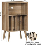 Lerliuo Record Player Stand, Oak Turntable Stand Holds up to 160 Albums - Image 3