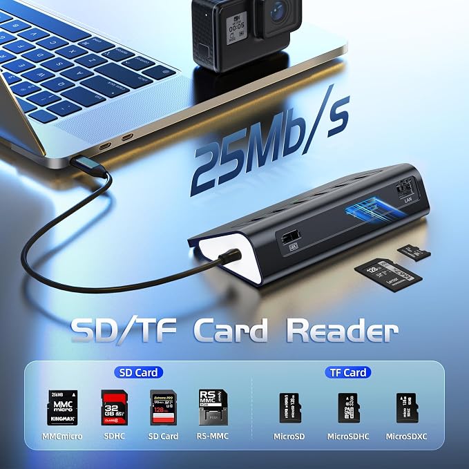 USB C Hub Ethernet, 10Gbps USB C Docking Station 10-in-1 - Image 7