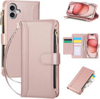 Compatible with iPhone 16 Wallet Phone Case-PU Leather Magnetic Flip Cover with by KYFSJPT