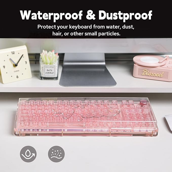 KiiBoom Premium Acrylic Transparent Keyboard Dust Cover, Waterproof, Anti-Cat - Image 4