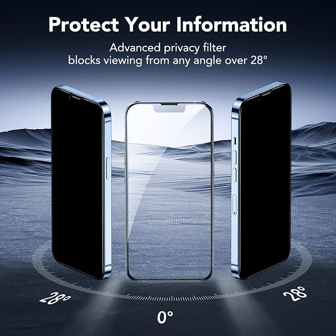 ESR 3 Pack for iPhone 14 Plus/13 Pro Max Privacy Screen Protector, Anti-spy - Image 3