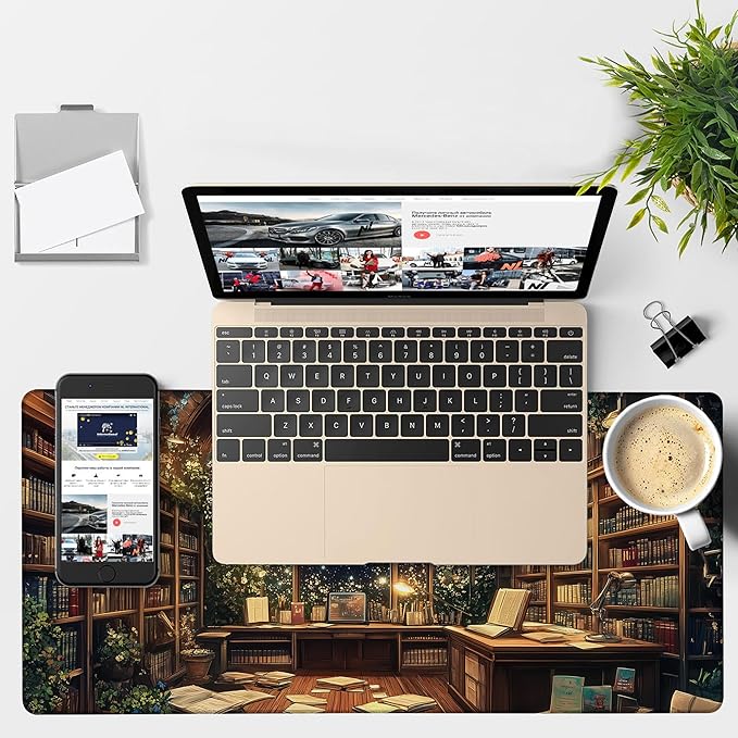 an Old Library Gaming Mouse Pad 3mm Thick Stitched Edge Waterproof Non-Slip - Image 4