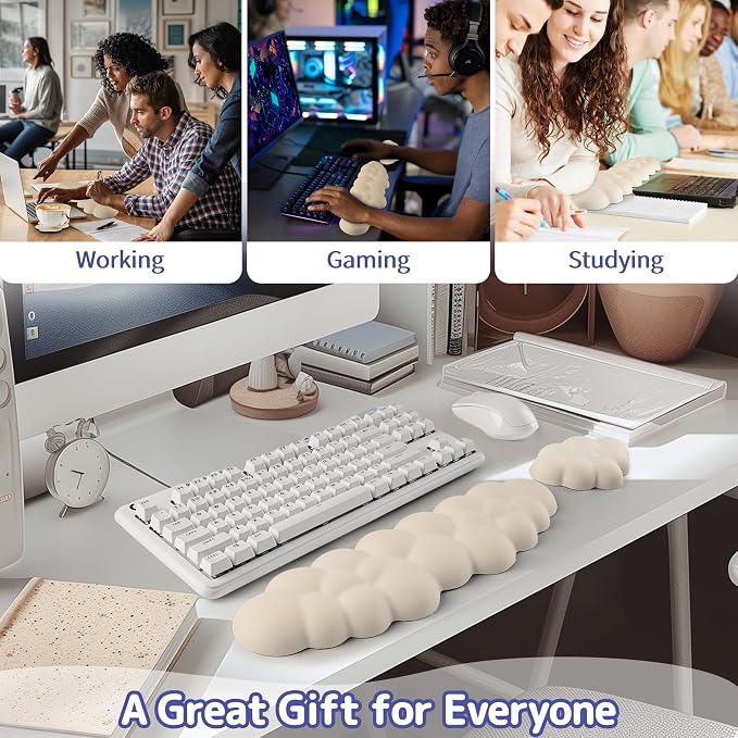 Cloud Wrist Rest Keyboard, Cloud Keyboard Wrist Pad Set - Image 5