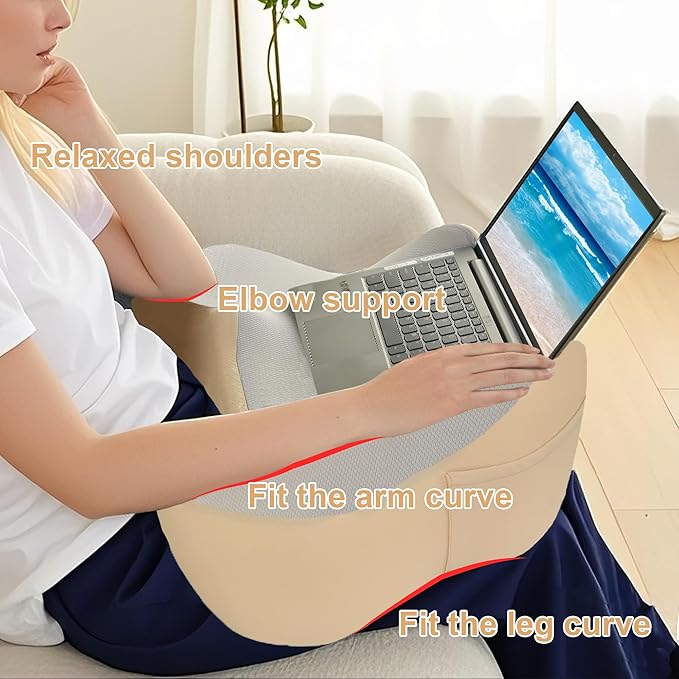 XWZO Laptop Lap Desk with Cushion, Ergonomic Wrist Rest Home Office Laptop Desk - Image 3