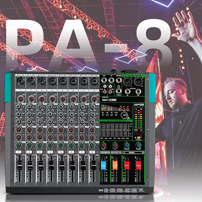Depusheng PA8 Professional Audio Mixer Sound Board Console Desk System - Image 8