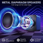 Computer Speakers, RGB PC Speakers, USB Powered 3.5mm Aux Speaker - Image 2