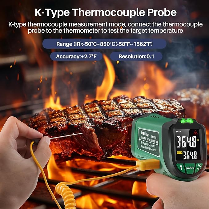 Infrared Thermometer for Cooking, Gedaye Surface Laser Temperature Gun - Image 4