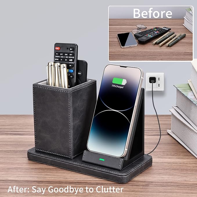 Wireless Charger with Desk Organizer, Wireless Charging Station - Image 6