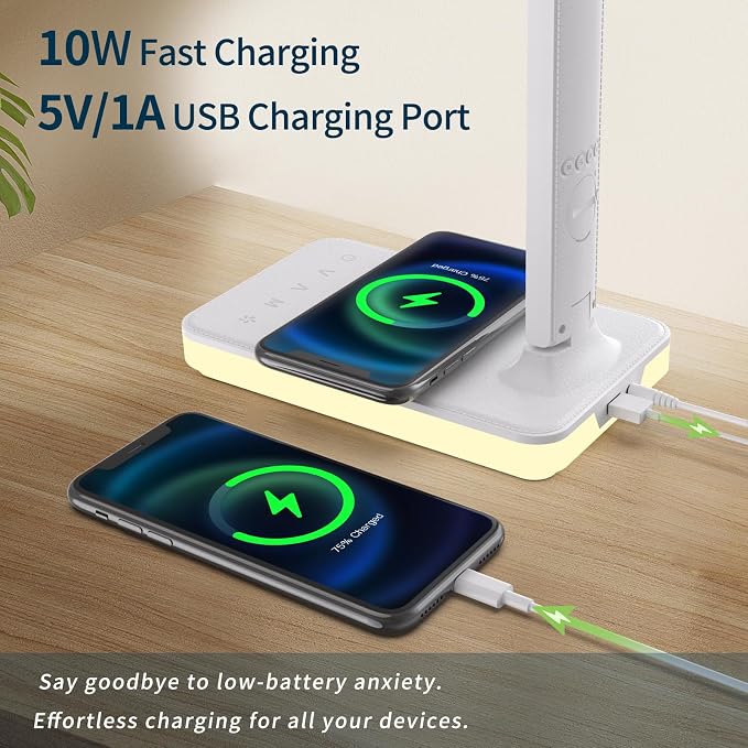 LED Desk Lamp for Home Office, USB Charging Port, Reading Lamp Desk Light - Image 5