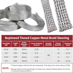 Tinned Copper Metal Braid Sleeving Wire Shielding Sleeve Braided Copper Ground - Image 7