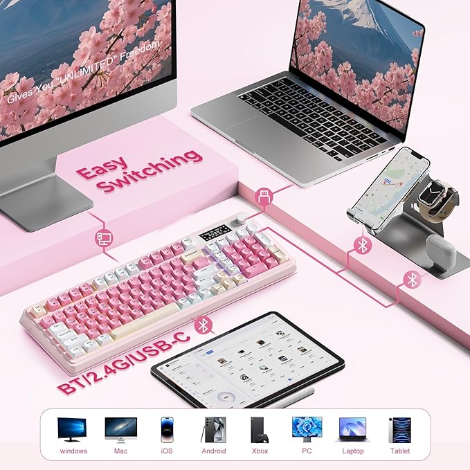 AULA S99pro Wireless Gaming Keyboard, Tri-Mode Computer Keyboard - Image 4