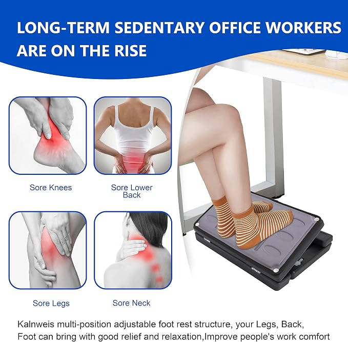 Adjustable Foot Rest and Footstool Under Desk, Ergonomic Leg Rest - Image 6