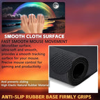 Desk Mat, Rainbow and Full Moon Desk Pad, Beach at Night Large Gaming Mouse Pad - Image 3