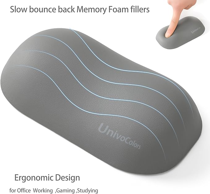UnivoColors Design-Wave Wrist Rest, Artificial Sheepskin+Memory - Image 3
