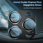Uyiton Compatible with iPhone 16 Pro/iPhone 16 Pro Max Camera Lens Protector - Image 4
