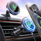 Mag-Safe Car Mount Charger 15W Magnetic Wireless Car Charger by FSHYOS