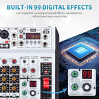 6 Channel Audio Mixer Professional Sound Board Console w/99 DSP Effects 48V - Image 8