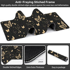 Golden Butterflies Desk Mat, Large Butterfly and Round Spots Gaming Keyboard - Image 3