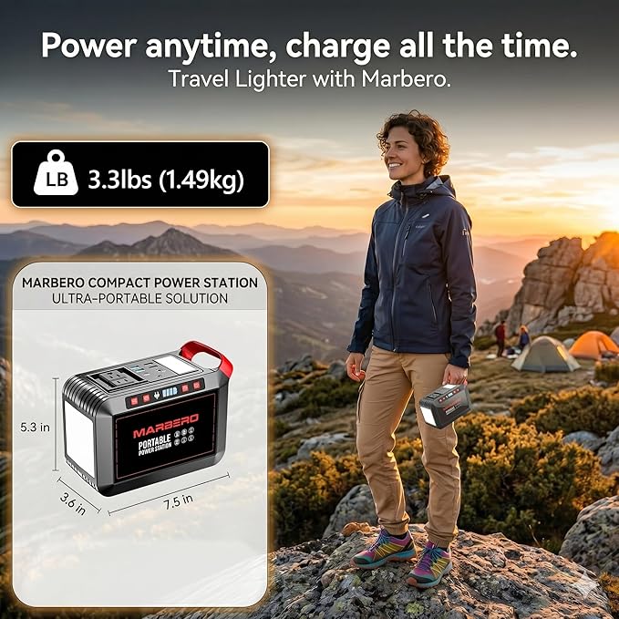 MARBERO 200W Portable Power Station 148Wh Camping Solar Generator Laptop Power - Image 4