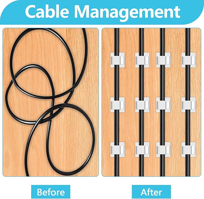 100PCS Adhesive Cable Clips, Wire Holder Organizer, Cord Management, Cable - Image 6