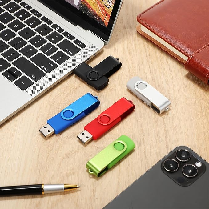 50 Pack 32GB USB 2.0 Flash Drives Bulk Portable USB Thumb Drives Swivel - Image 4