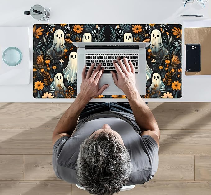Retro Gothic Kawaii Desk Mat Cute Dark Academia Desk Pad Large Floral Mouse Pad - Image 7