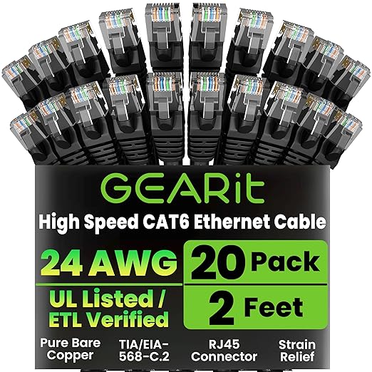 GearIT Cat 6 Ethernet Cable Pack by GEARit