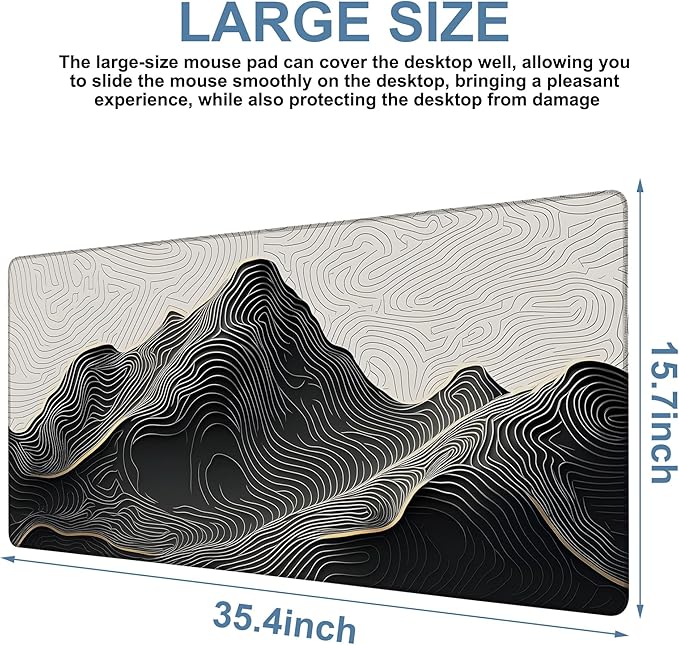 Gaming Desk Pad Large Extra Length Abstract Lines Mouse Pad Keyboard Laptop - Image 3