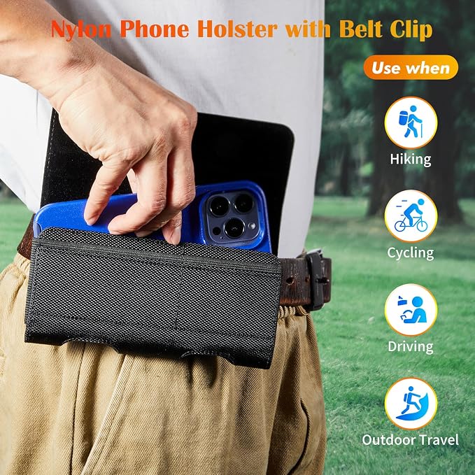 BECPLT Nylon Belt Holster Case Cell Phone Pouch Belt Holder Phone Holster Cover - Image 7