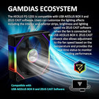 GAMDIAS 120mm ARGB PWM Case Fan, 2 Blades in 1 Fan Pack, Sync - Image 10