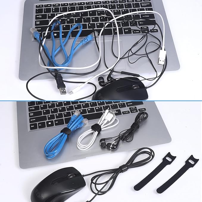 MVYC 200PCS Reusable Cable Ties Wire Ties Cord Organizer Cable Organizer - Image 6
