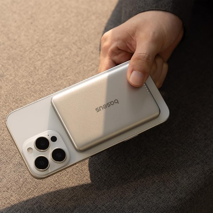 Baseus Picogo Power Bank, 0.3" Ultra Slim 5000mAh MagSafe Portable Charger - Image 8