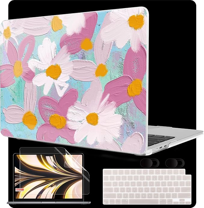 MEEgoodo Case for MacBook Air M4/M3/M2 13.6 inch 2025 2024 2022, Fit Model by MEEgoodo