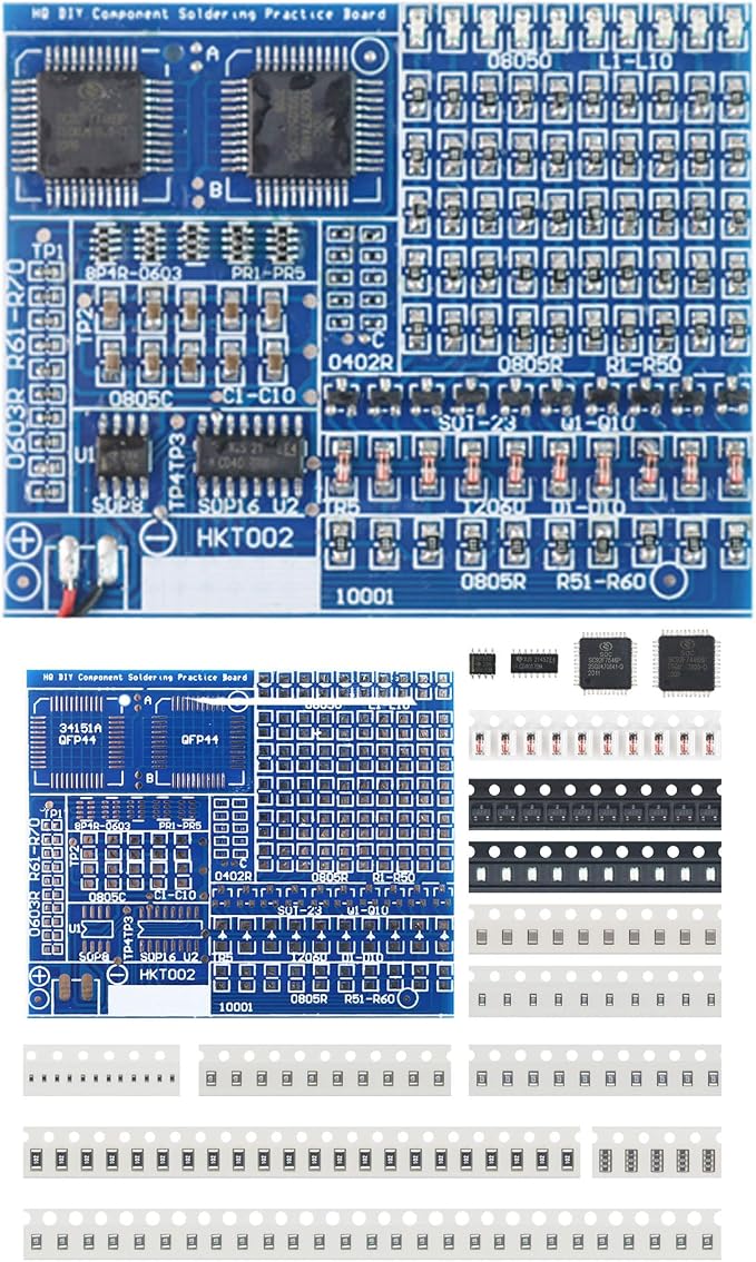 Soldering Practice Kit DIY Senior Two-sided SMD 1-row Red Flash LED Plug-in by Yidab