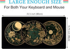 Aesthetic Celestial Desk Mat Vintage Flowers Desk Pad Large Mouse Pad Gaming - Image 2