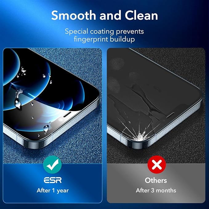 ESR 3 Pack for iPhone 12 Pro Max Screen Protector, 9H Hardness Tempered Glass - Image 5