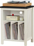 Record Player Stand with Vinyl Record Storage, Large Wood Turntable Stand by Joaxswe