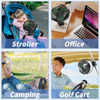 Clip on Fan, Rechargeable Portable Fan, 8 Inch Small Desk Fan - 10000mAh - Image 2