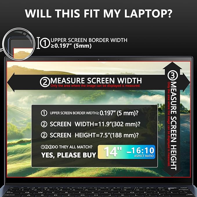 FILMEXT Magnetic Laptop privacy screen 14 inch - Image 3