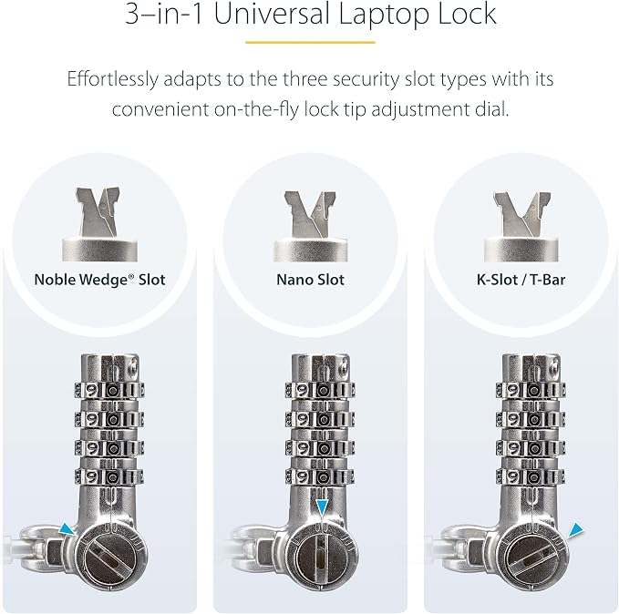 StarTech.com Universal Laptop Lock 6.6ft, Security Cable - Image 2