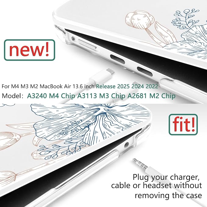 TWOLSKOO Compatible with M4 MacBook Air 13.6 inch Case 2025-2022 Release M4 - Image 2