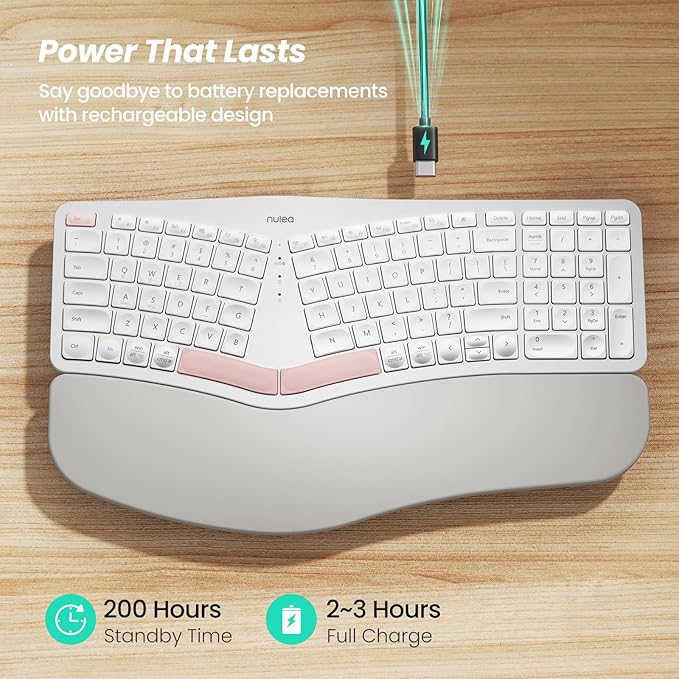 Nulea Wireless Ergonomic Keyboard, Split Keyboard - Image 3