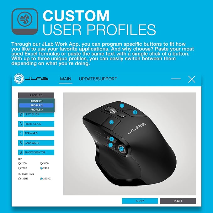 JLab Epic Work Bundle, Epic Wireless Keyboard and Epic Wireless Mouse - Image 8