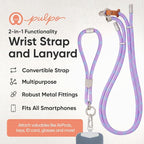Pulpo 2-in-1 Cell Phone Wrist Strap and Lanyard Lavender & Blue - Image 2
