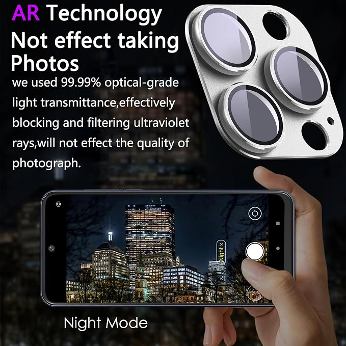 2 Pack Camera Lens Protector for iPhone 16 Pro/iPhone 16 Pro Max, AR Tempered - Image 3