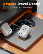 2 Pack European Travel Plug Adapter, TESSAN Europe Power Converter 4 Outlets 3 - Image 5
