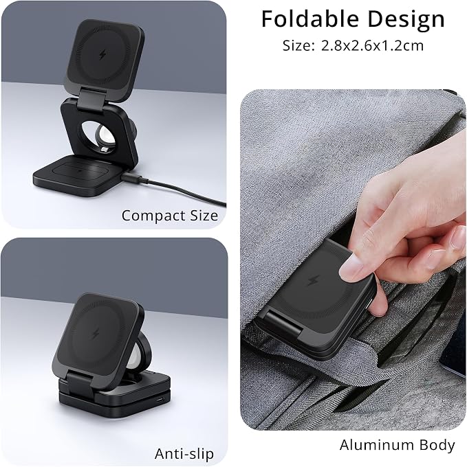 3-in-1 Wireless Charger Stand, LULULOOK 15W Magnetic Charger Wireless Fast - Image 5